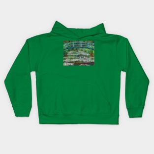 High Resolution Monet - The Japanese Footbridge Kids Hoodie